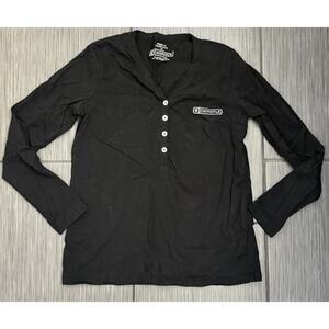 Chipotle Black Long Sleeve Henley Women’s Size Small Black Organic Cotton